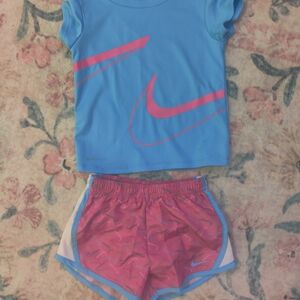 Nike Youth Blue and Pink Sports Outfit